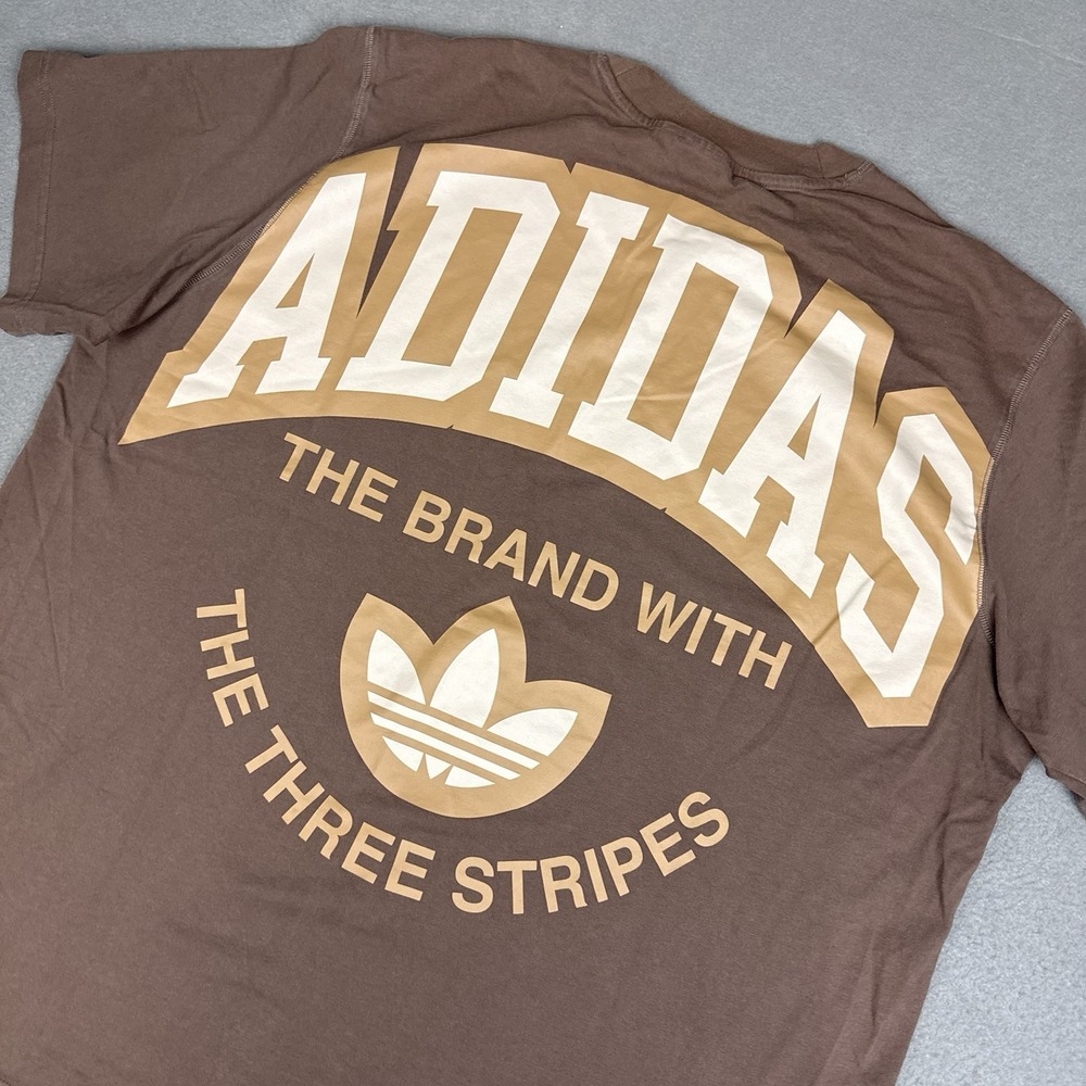 Adidas VRCT Big Trefoil Logo T-shirt Mens 2XL Brown Earth Tone Streetwear